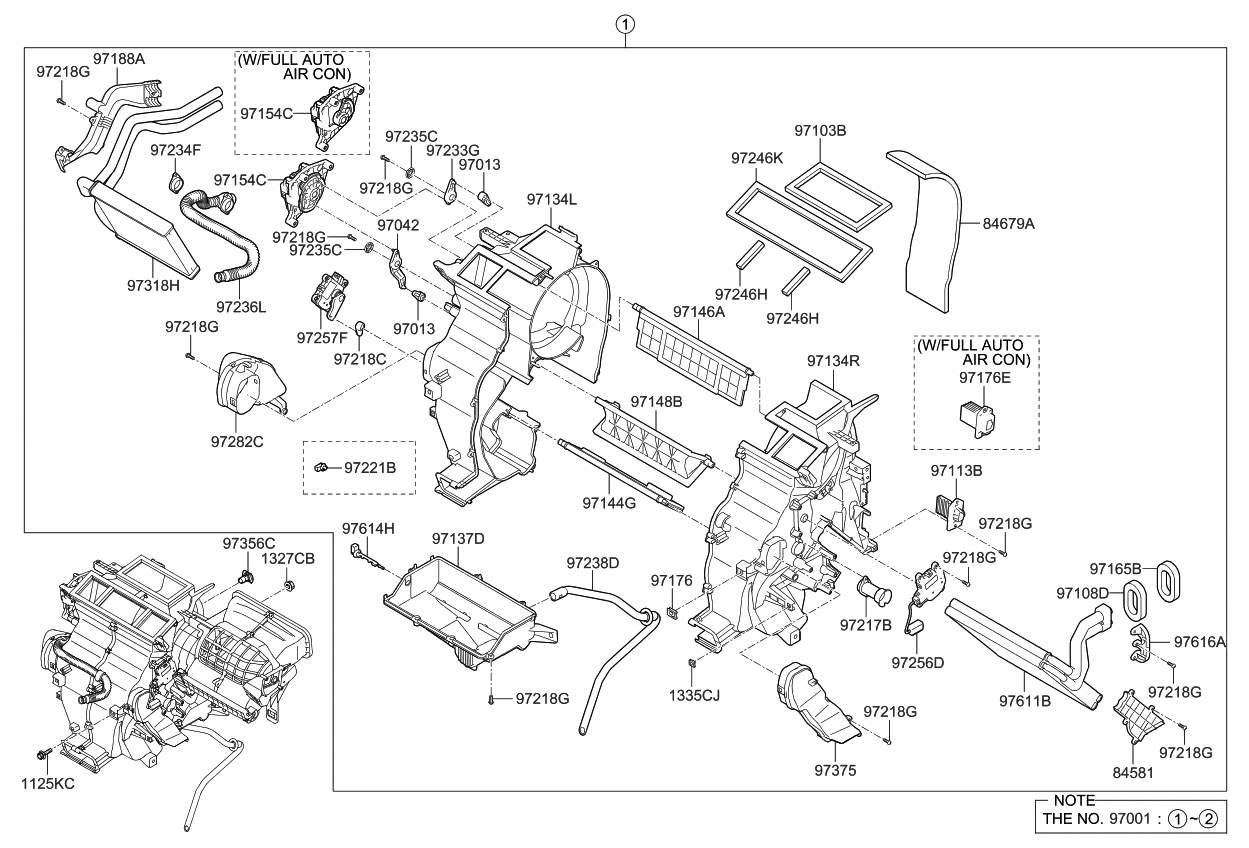 Kia 971411W010 Cover-Evaporator