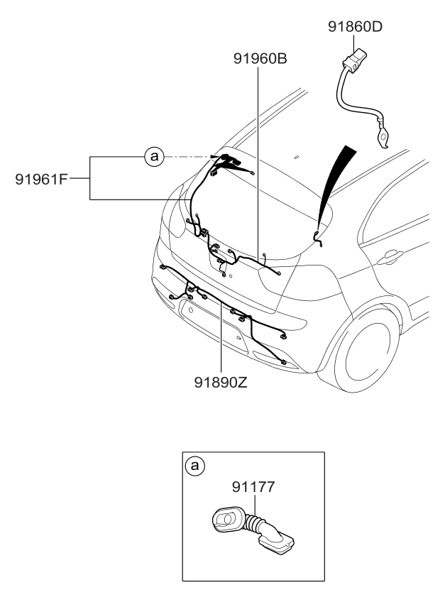 Kia 916811W010 Wiring Assembly-Tail Gate