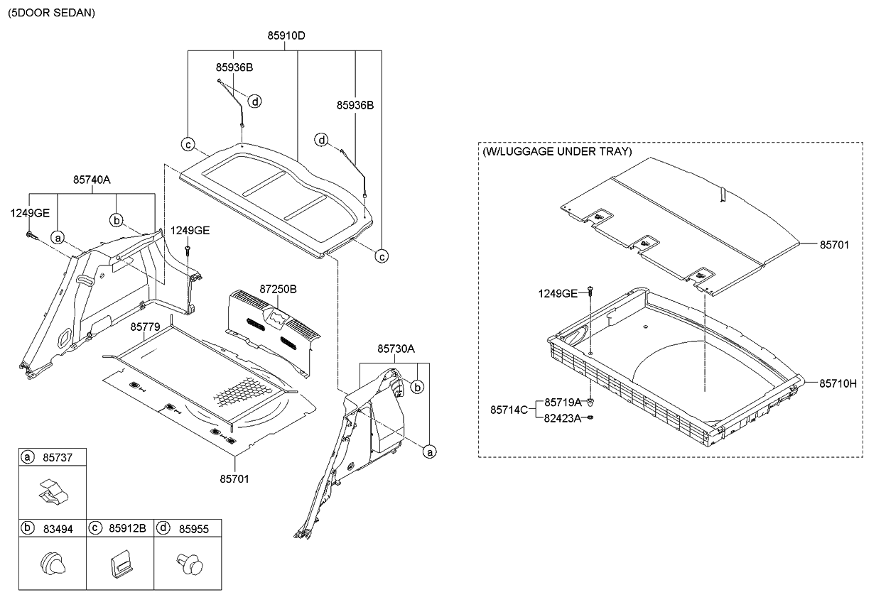 857792L000 Kia Net Assembly-Luggage Floor  