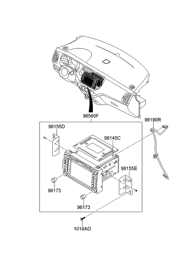 Kia 965601W151 Head Unit Assembly-Avn