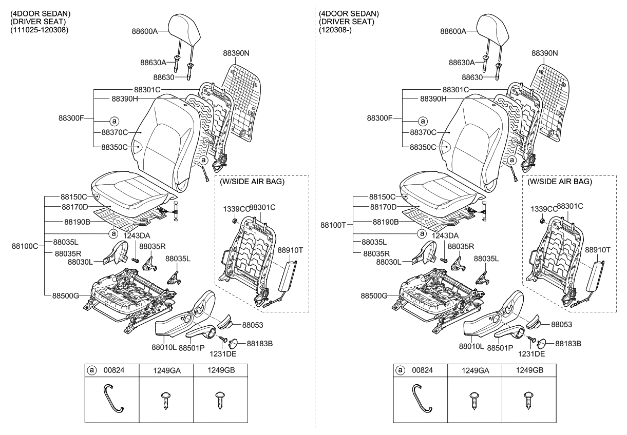 Kia 889101W000 Front Left Sab Module Assembly