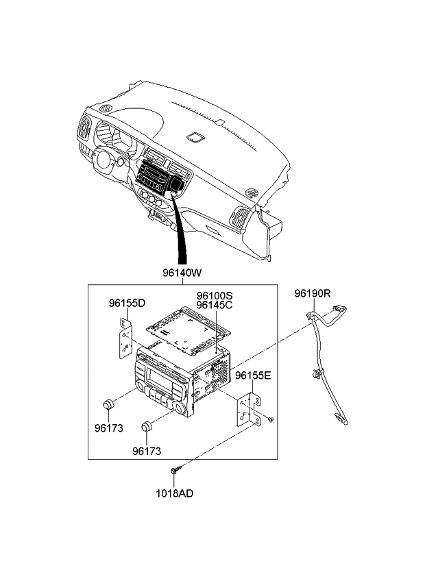 Kia 961701W900CA Audio Assembly