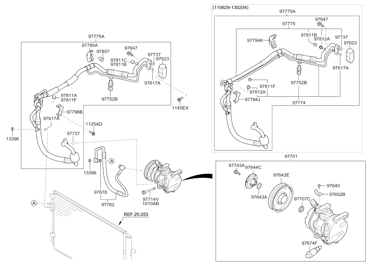 Kia 977853Z100 Clip-A/C Cooler Line