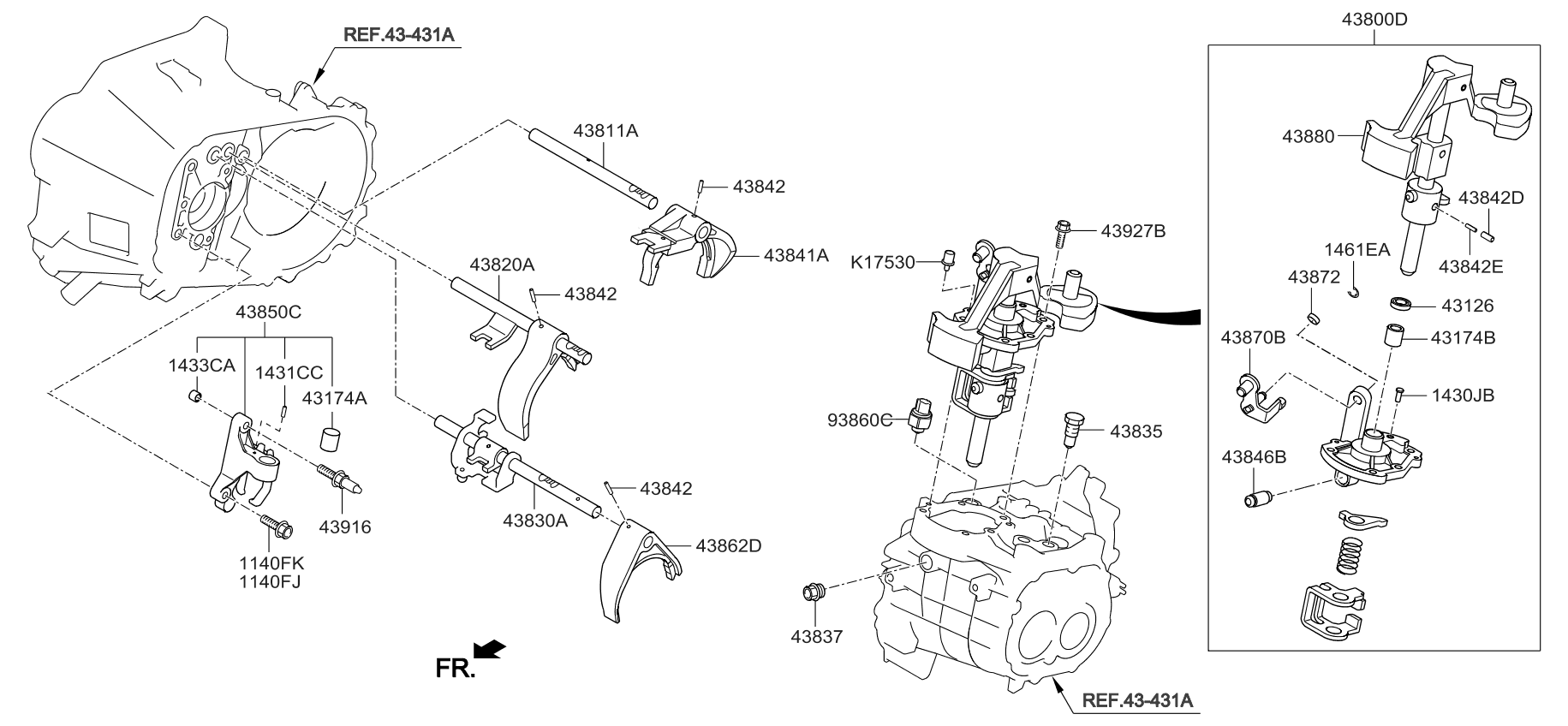 Kia 4385026001 Lever Assembly-Reverse Shift