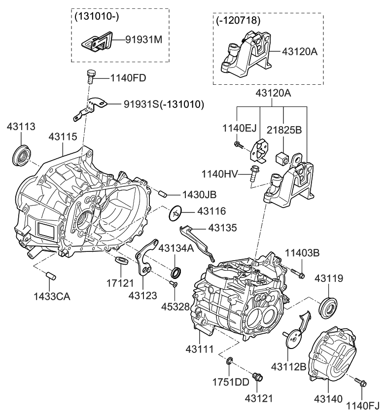 Kia 4314026200 Cover Assembly-Manual TRANSAXLE Case