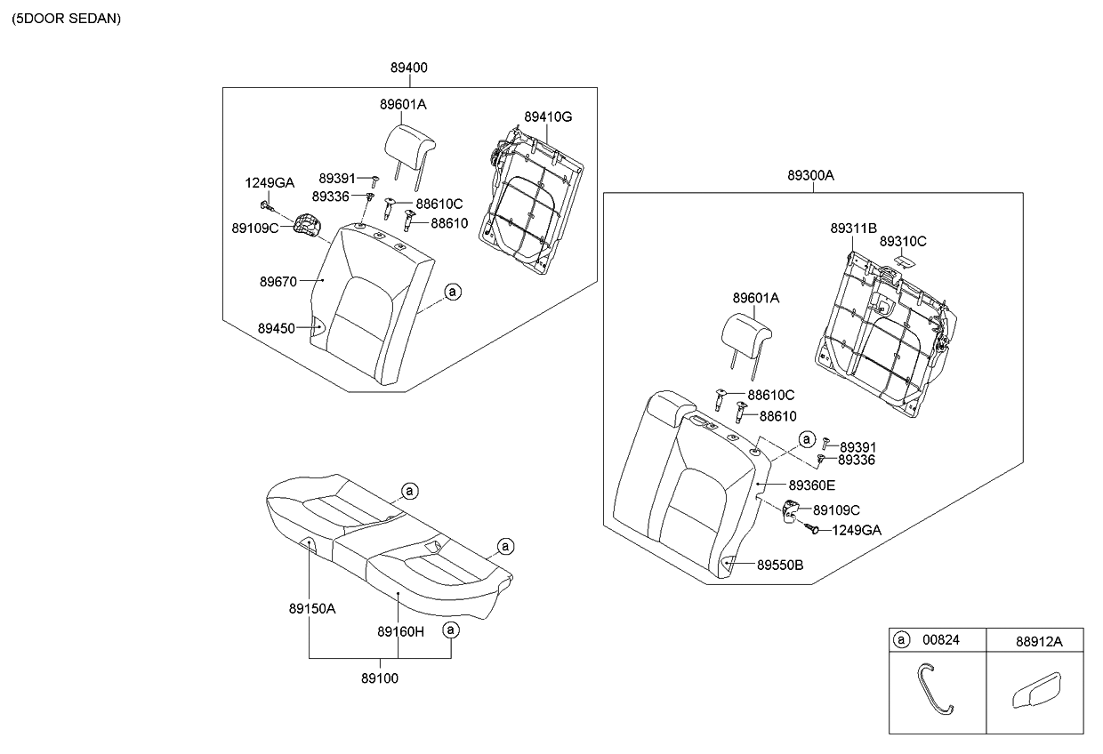 Kia 893361W010DCP Garnish-Rear Seat Back