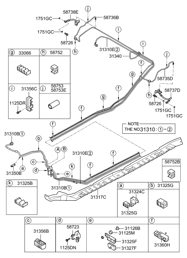 Kia 587521P200 Clip-Brake Fluid Line