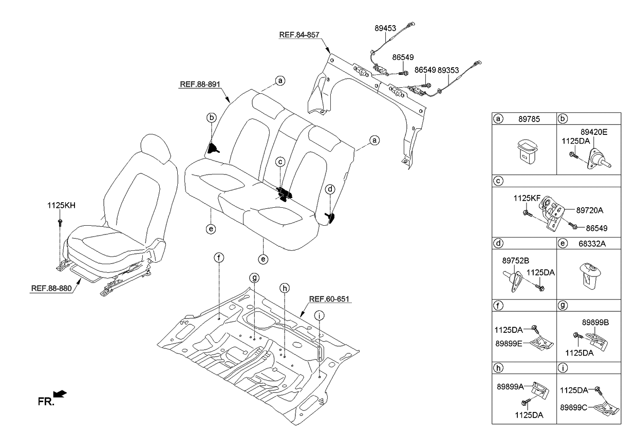 Kia 897204C000 Bracket Assembly-Rear Seat Ba