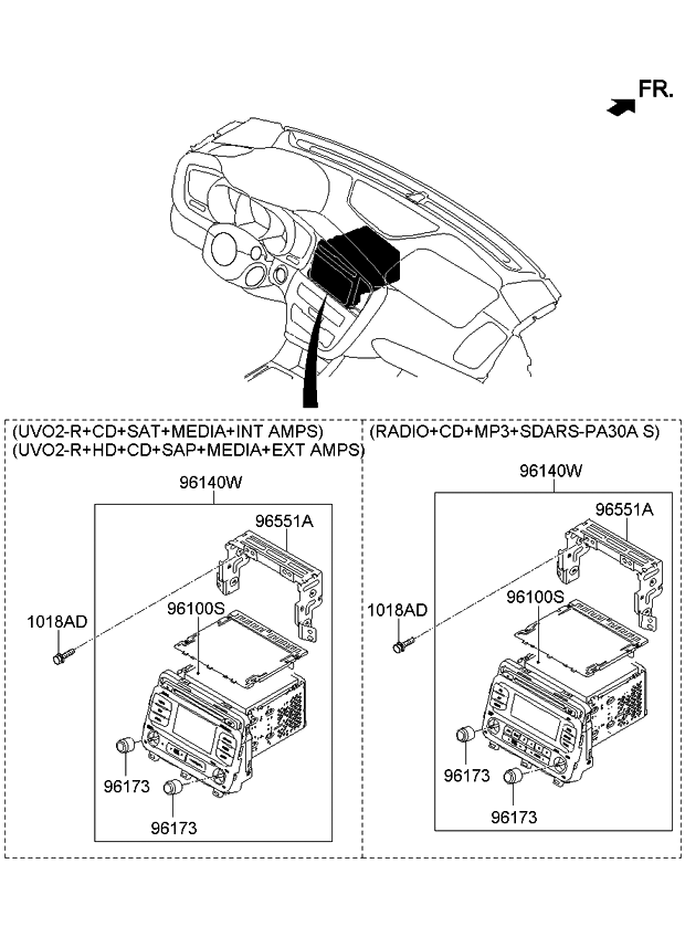 Kia 961604CAA0CA Audio Assembly