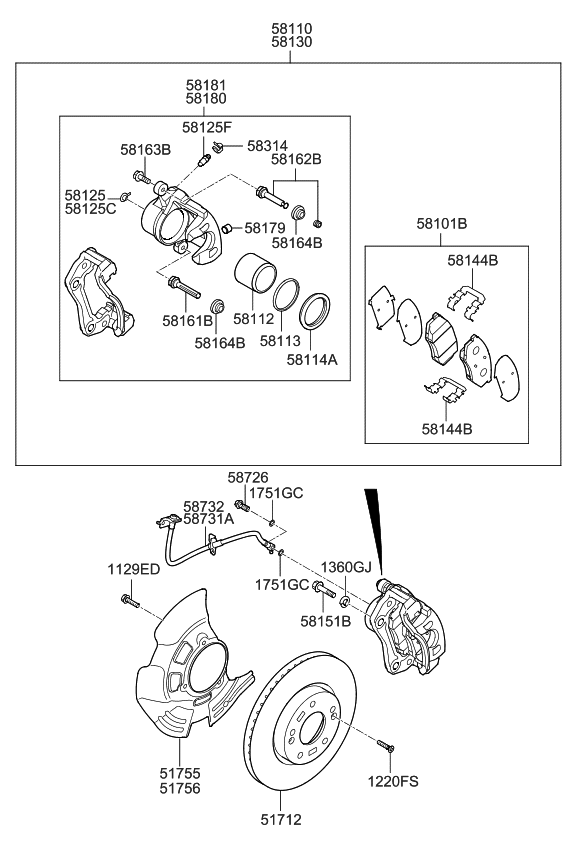 Kia 5815137500 Spacer