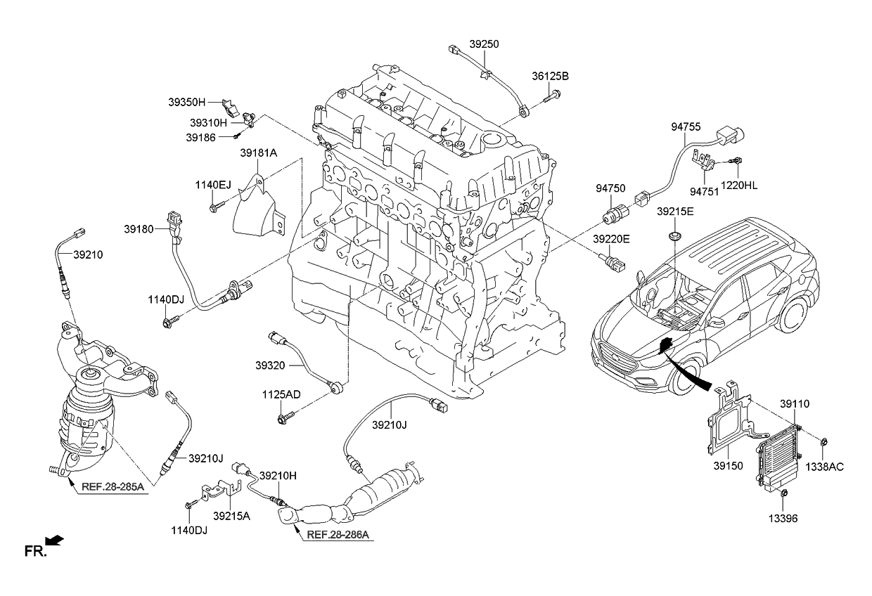 392152G560 Kia Oxygen Sensor Metal