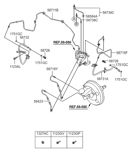 Kia 587114C000 Tube-Master Cylinder To Front Bra