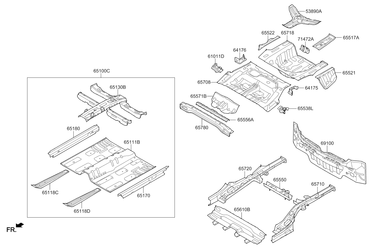 Kia 651304C501 Reinforcement Assembly-C