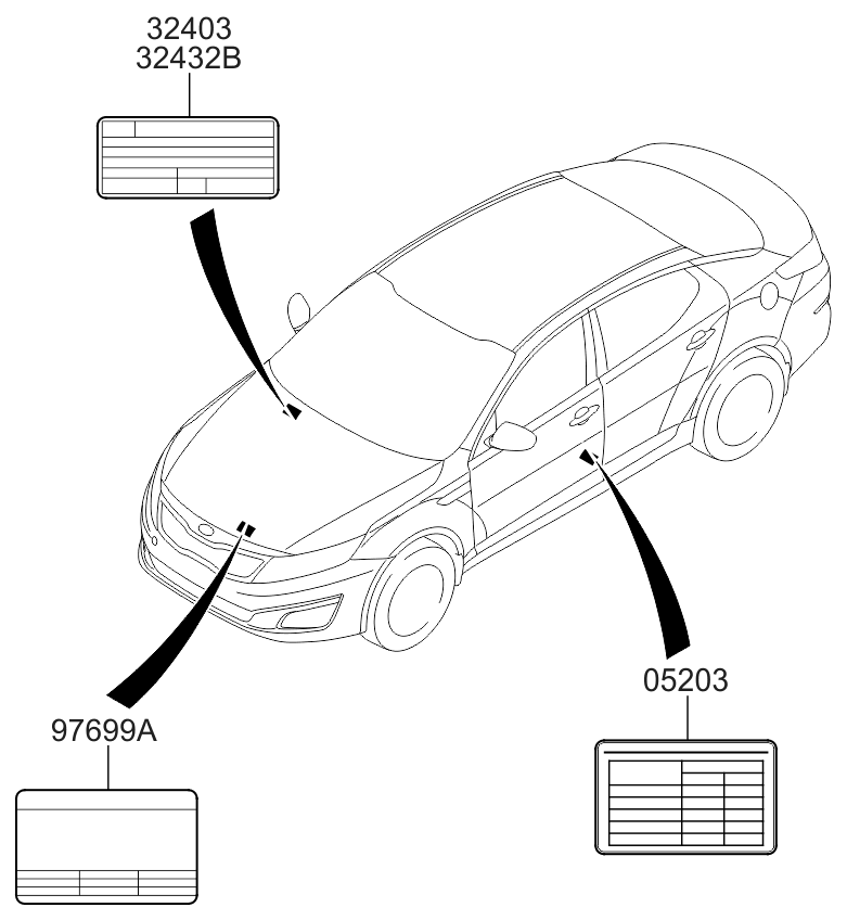 Kia 052032T455 Label-Tire Pressure