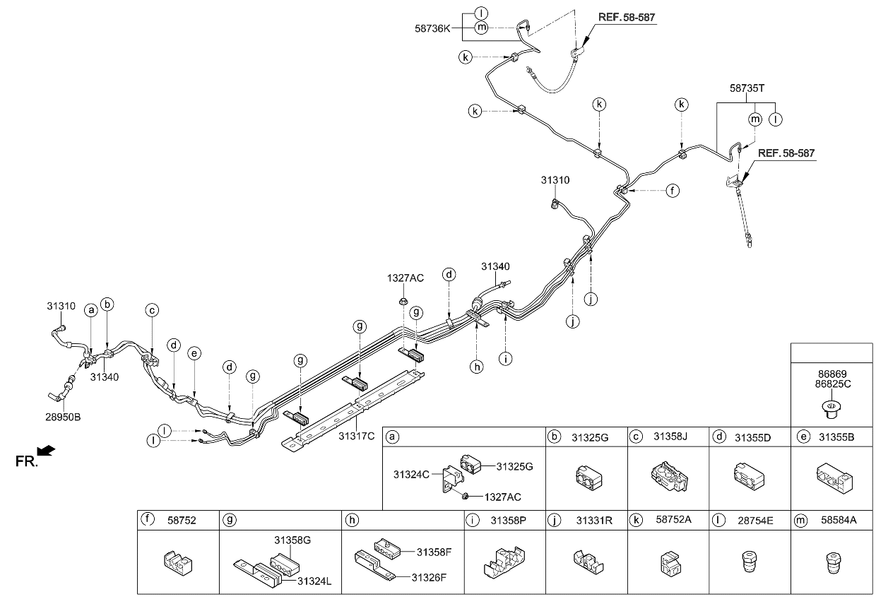 Kia 31358D9200 Clip-Fuel Tube