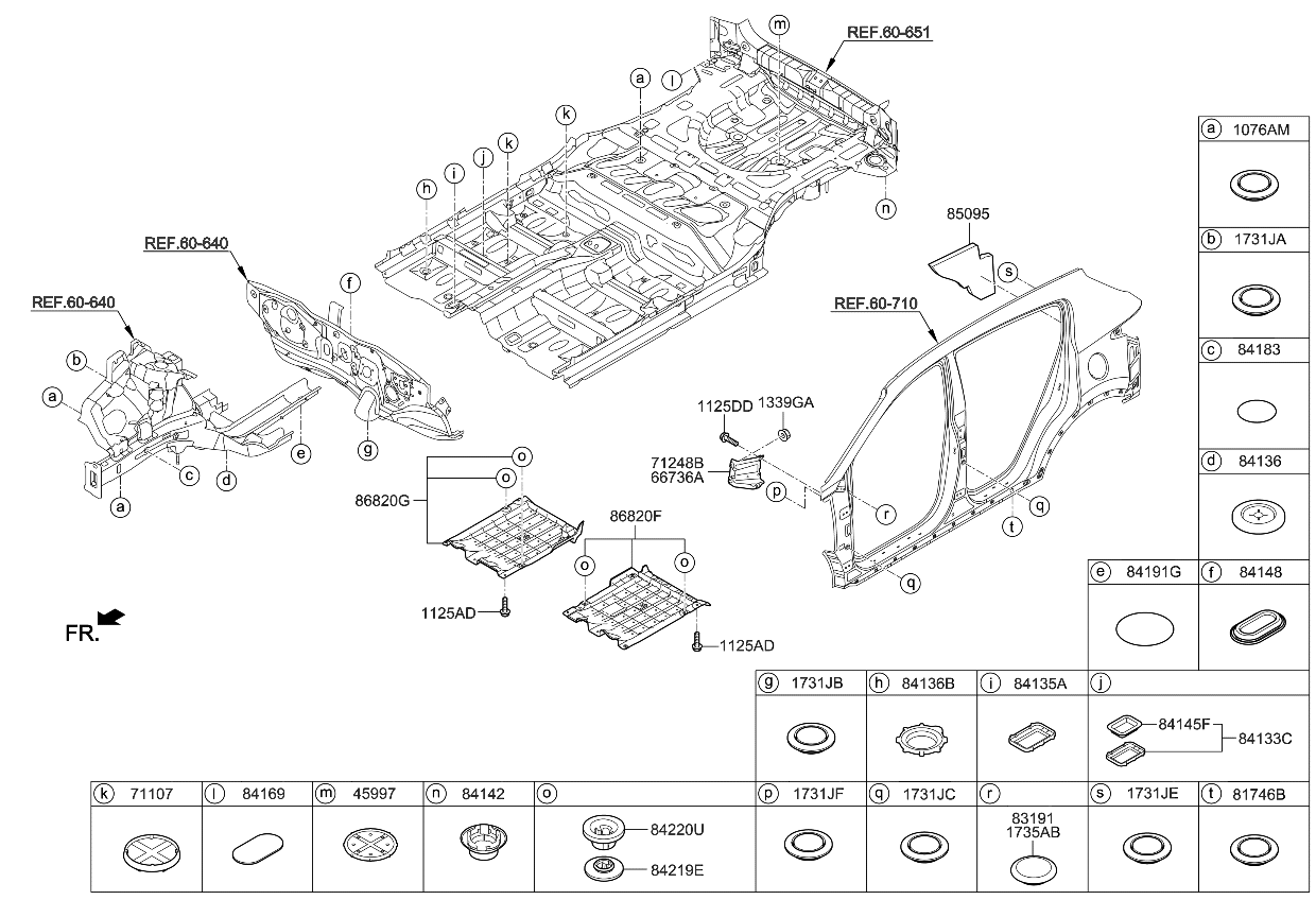 Kia 84137D3500 Under Cover-RRLH