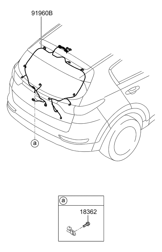 Kia 91650D9540 Wiring Assembly-Tail GAT