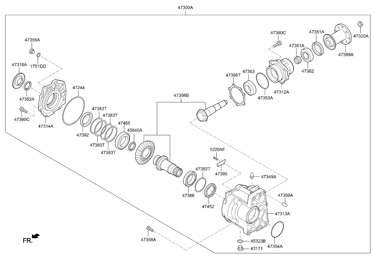 Kia 473133B850 Housing-Transfer