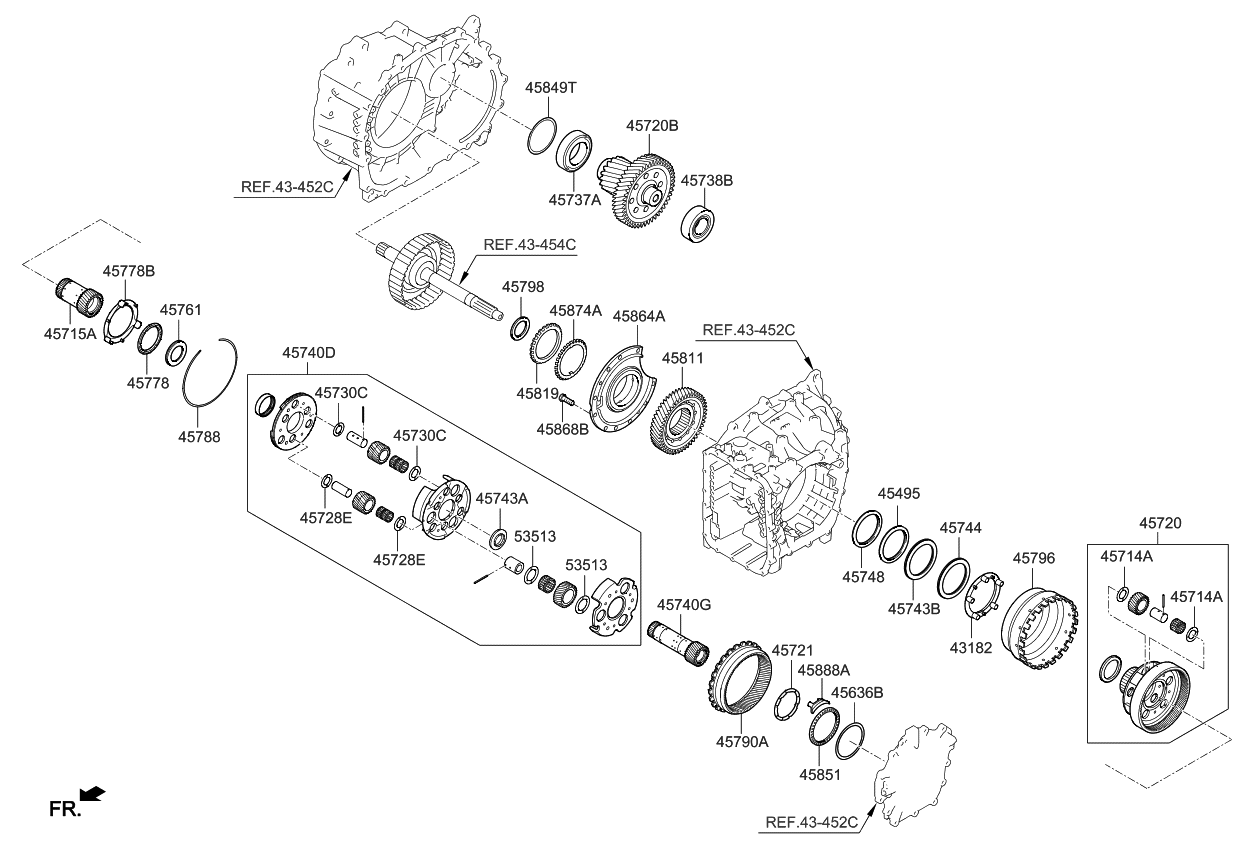 Kia 457203F811 Gear Kit-Automatic TRANSAXLE TRANSFE