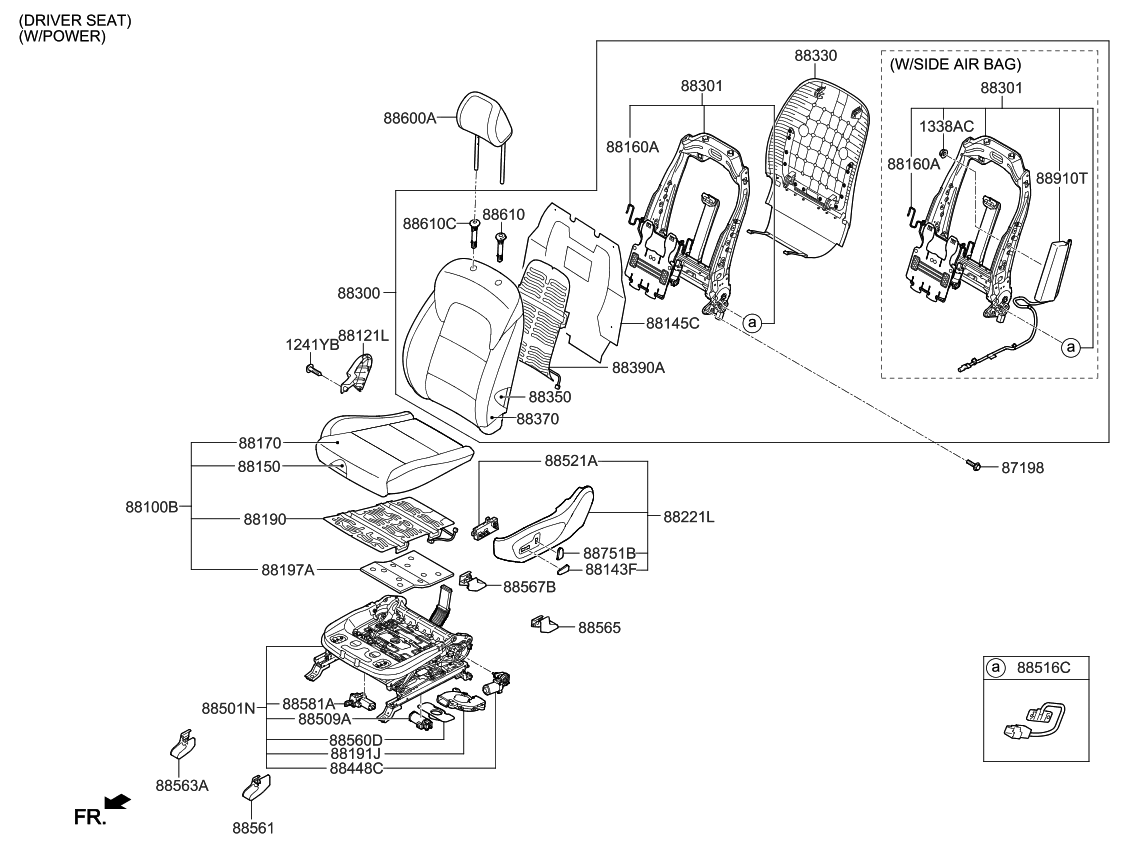 Kia 88390D9200 Heater-Front Seat Ba