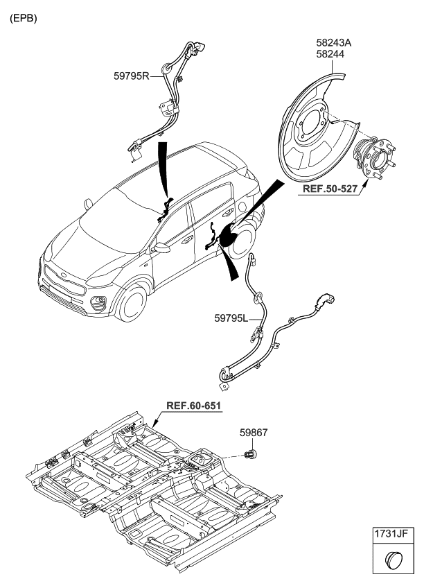 Kia 58244D9710 Rear Dust Cover Right