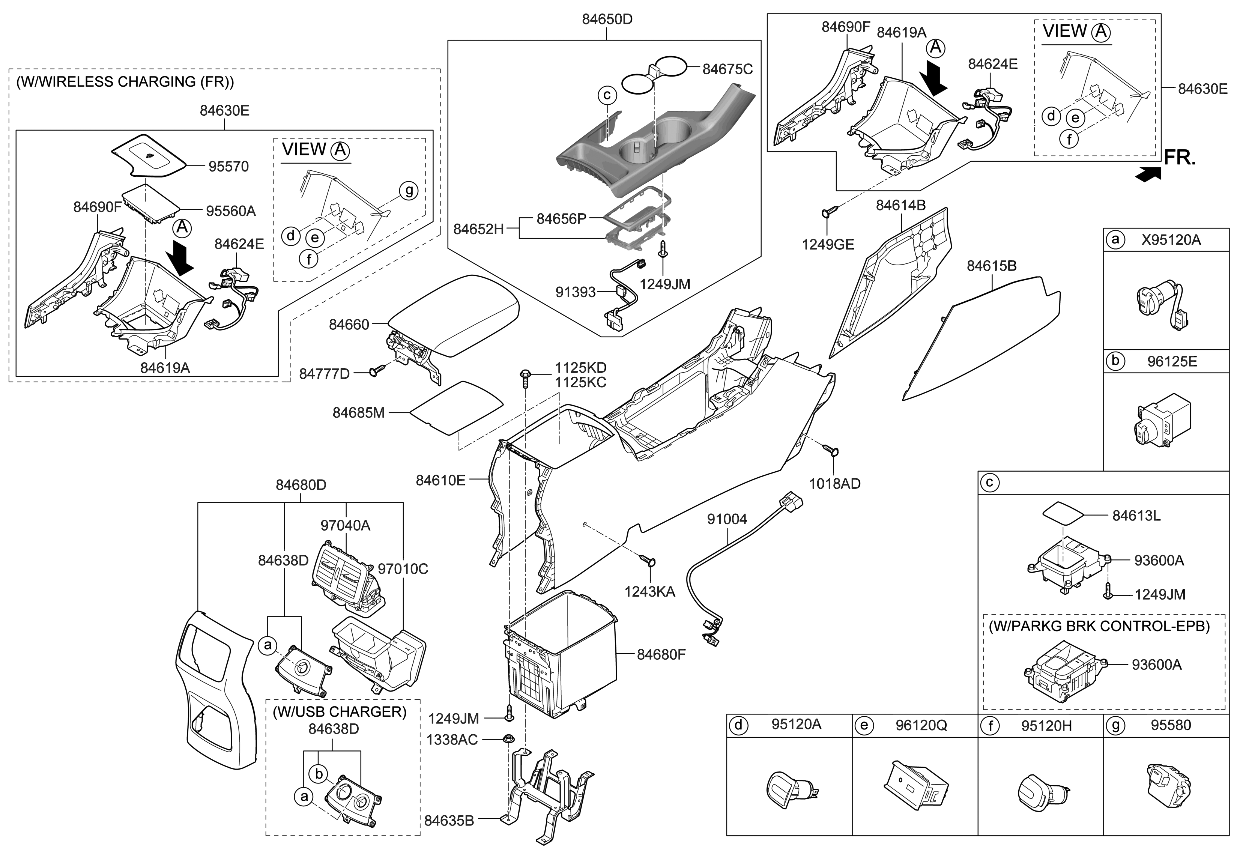 Kia 84650D9840CN8 Cover Assembly-Console U