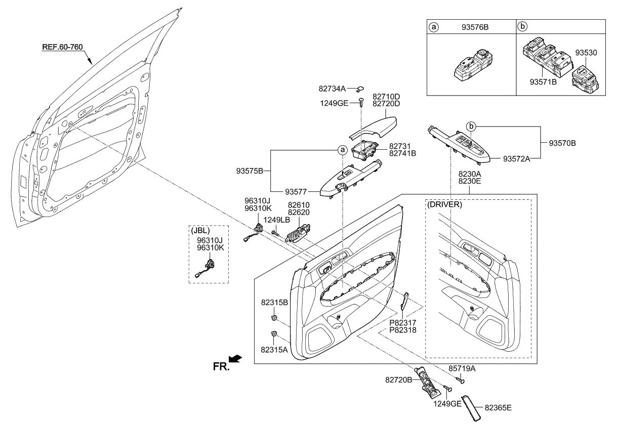 Kia 93572D9100AK5 Bezel-Power Window Main