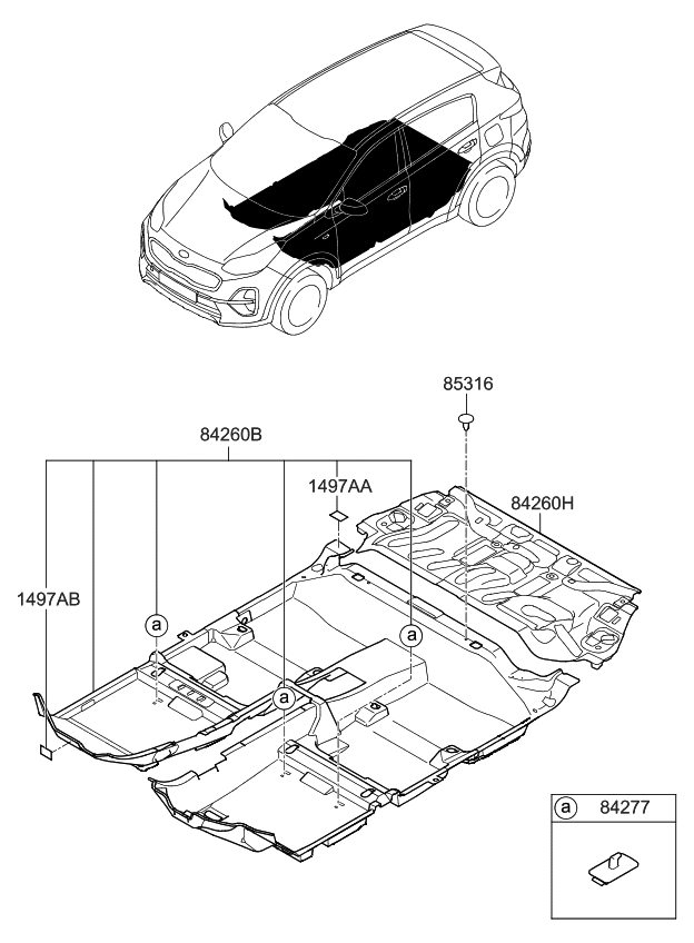 Kia 84260D9390WK Carpet Assembly-Front Fl