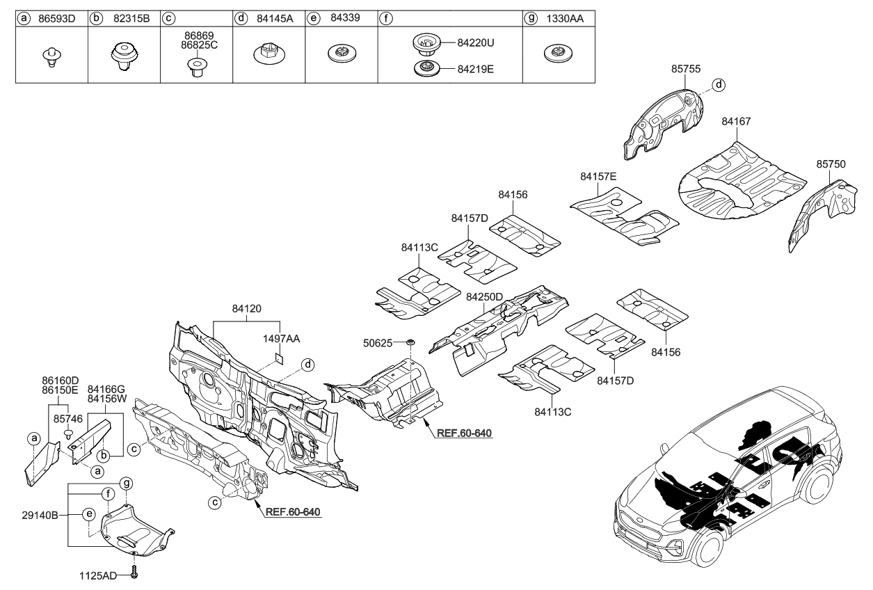 Kia 84219D3000 Clip