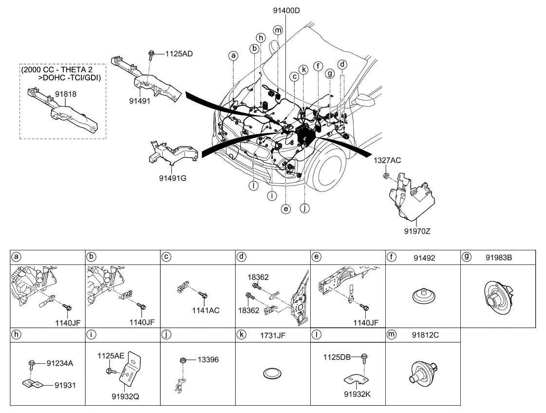 Kia 914F0D9521 WIRING ASSY-CONTROL