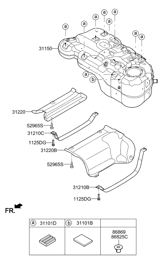 Kia 31101D3100 Pad-Fuel Tank