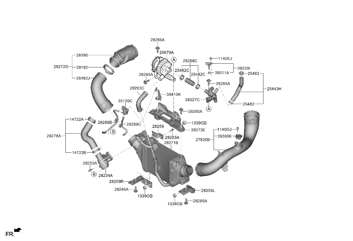 Kia 282592T020 BRKT-I/C LWR MTG,LH