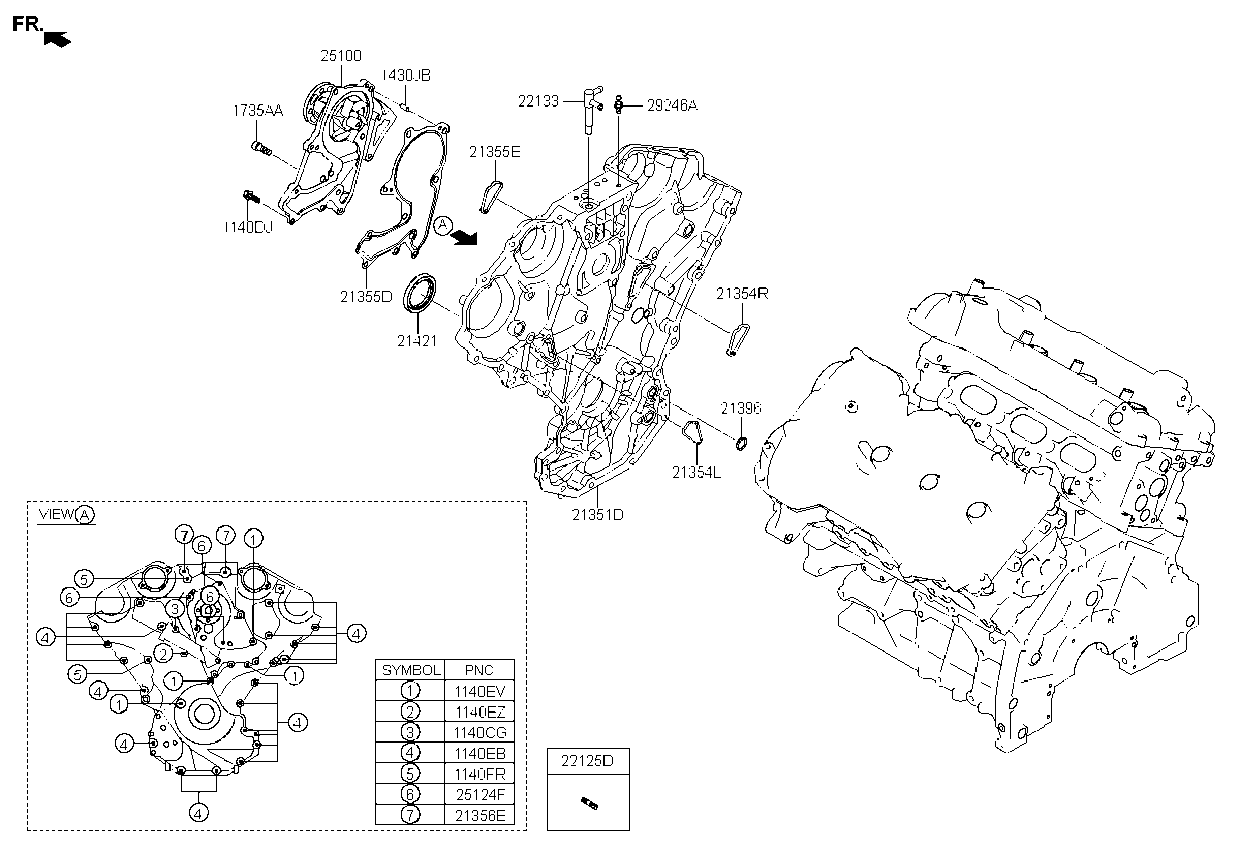 Kia 292463C000 Bolt-Engine Cover Mounting