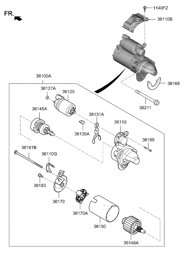 Kia 361403L050 PINION-Shaft Assembly