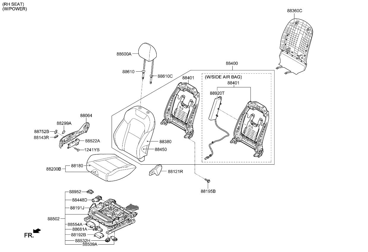 Kia 88600J5AE0 ADJUSTER ASSY-FR SEA