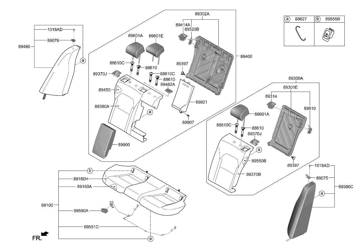 Kia 89900J5020CHS ARMREST Assembly-Rr Seat