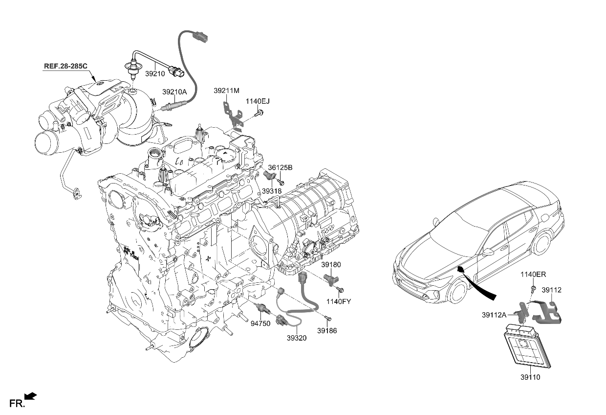 Kia 391802T000 Sensor-Crankshaft Po