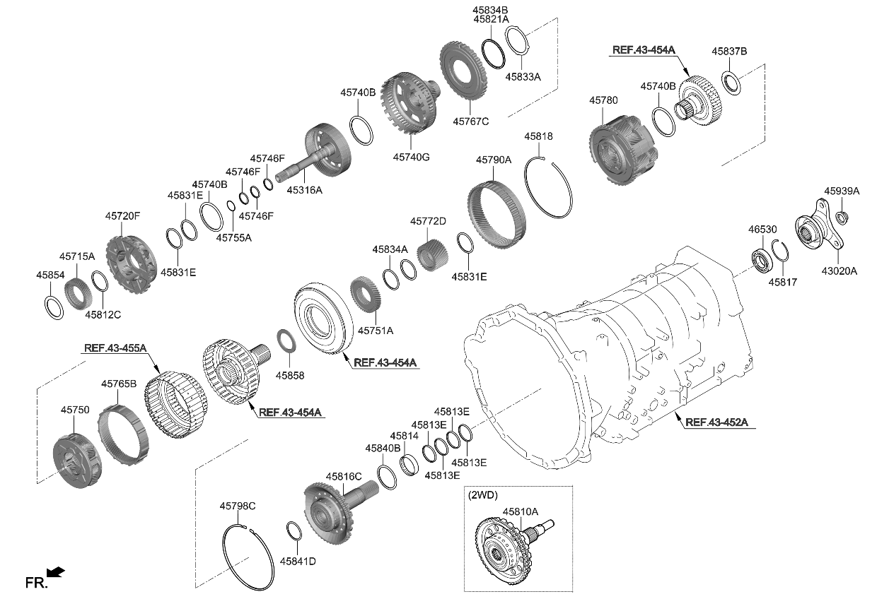 Kia 4577147700 GEAR-REAR SUN