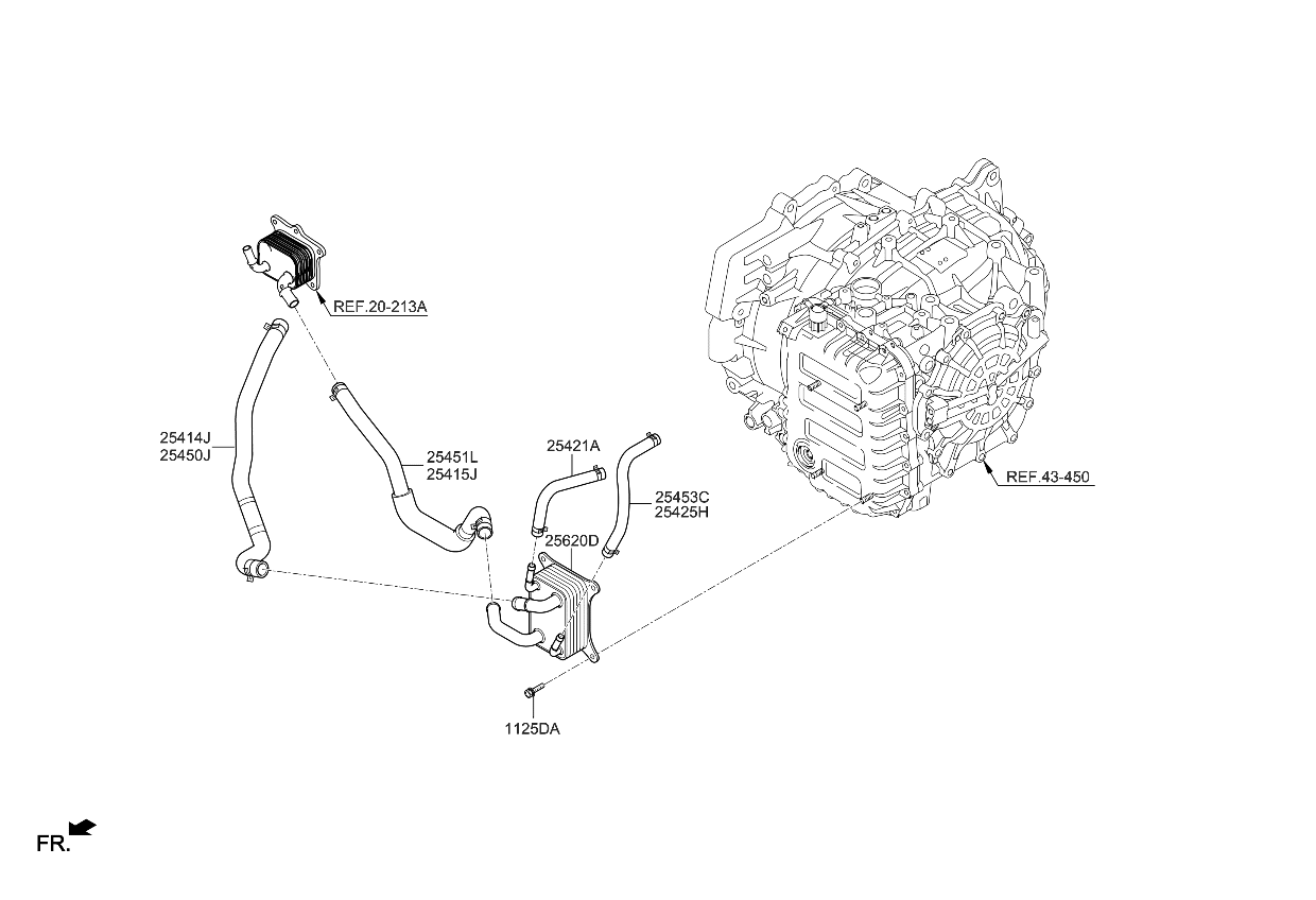 Kia 254153D110 Hose Assembly-Lower