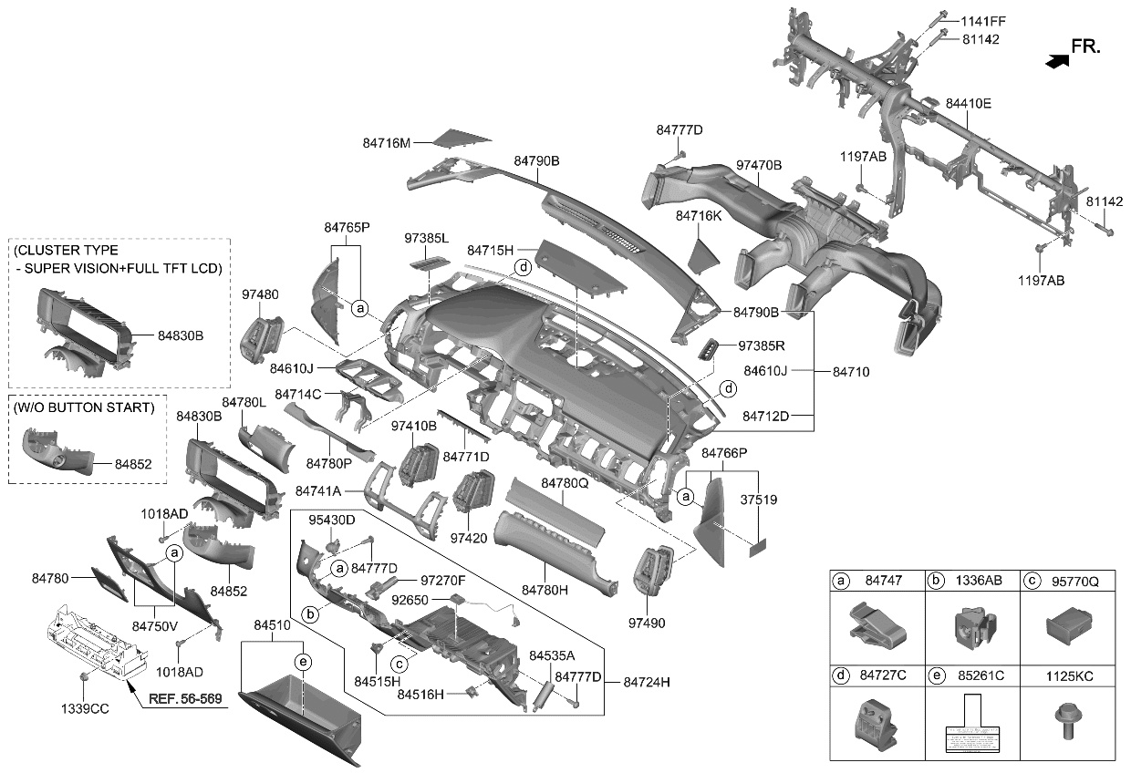 Kia 84766P4000N2V COVER ASSY-C/PAD SID