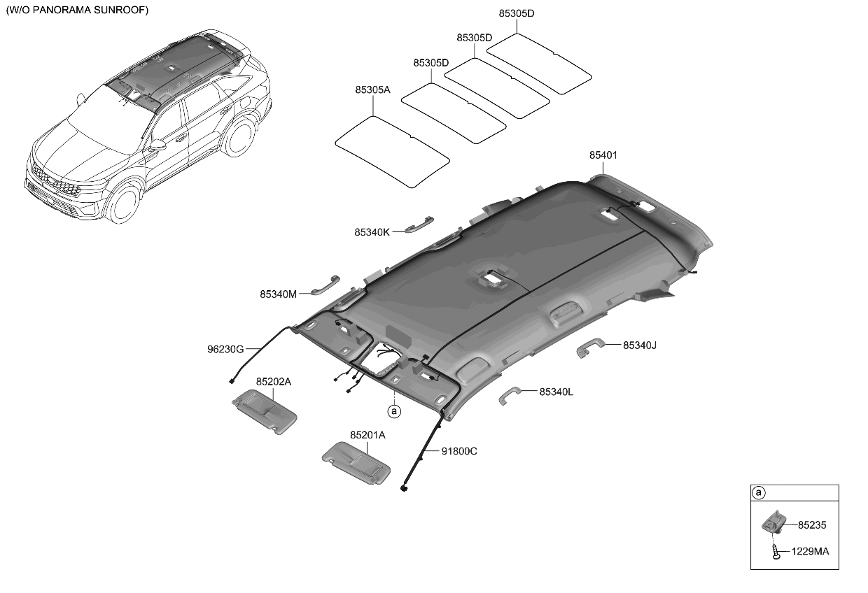 Kia 85210P4530WK SUNVISOR ASSY,LH