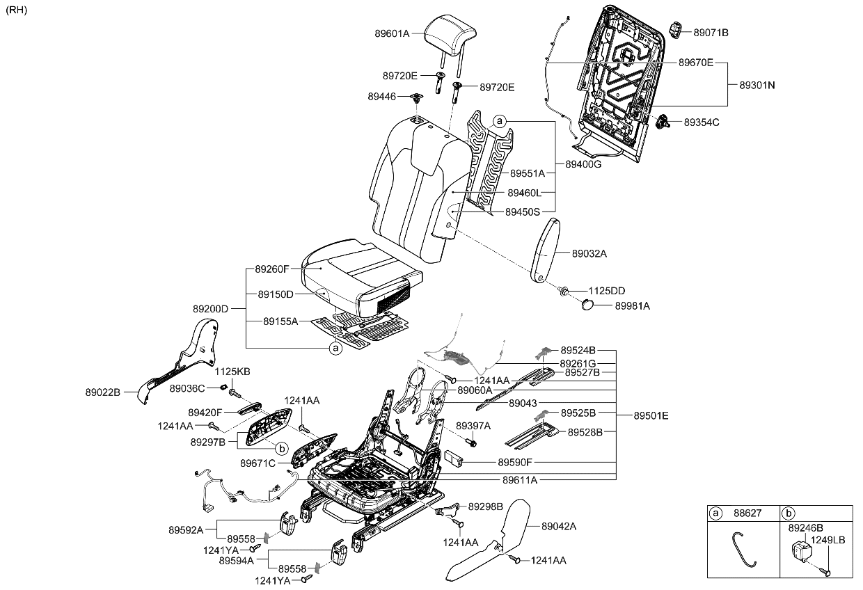 Kia 89410P2501 FRAME ASSY-2ND SEAT