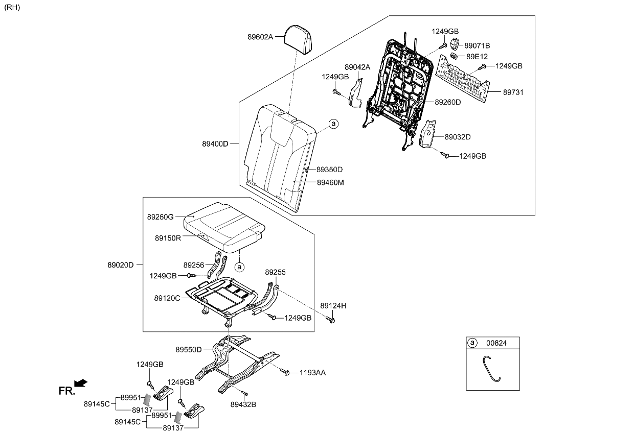 Kia 89A20P2000MRU Cushion Assembly-3RD Sea