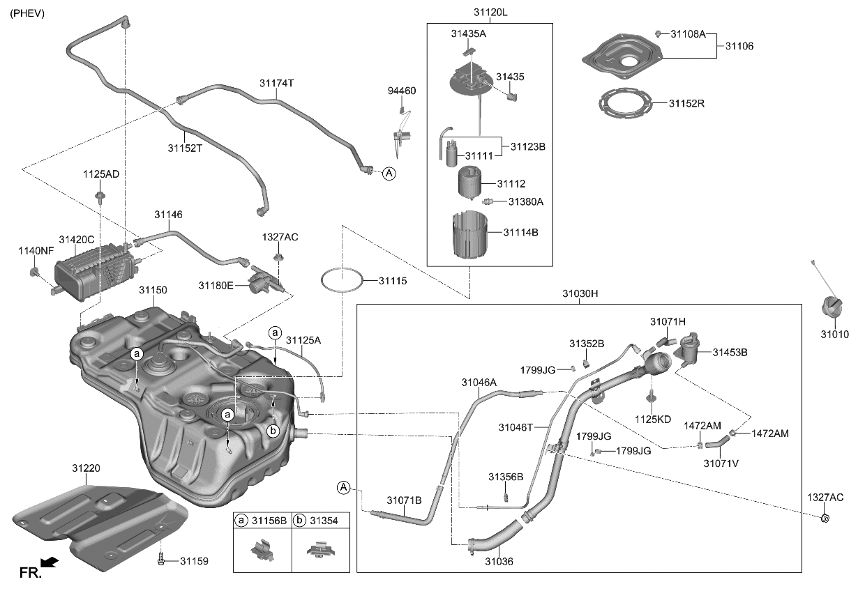 Kia 31030P4800 FILLER NECK & HOSE A