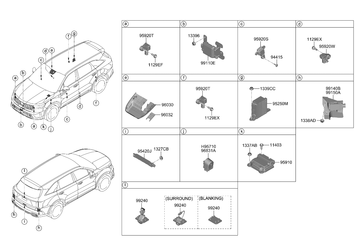 Kia 96032P2000 Cover-Multi Sensor B