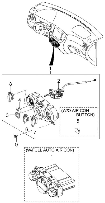 Kia 972661G000VA Knob-MODE/TEMPERATURE