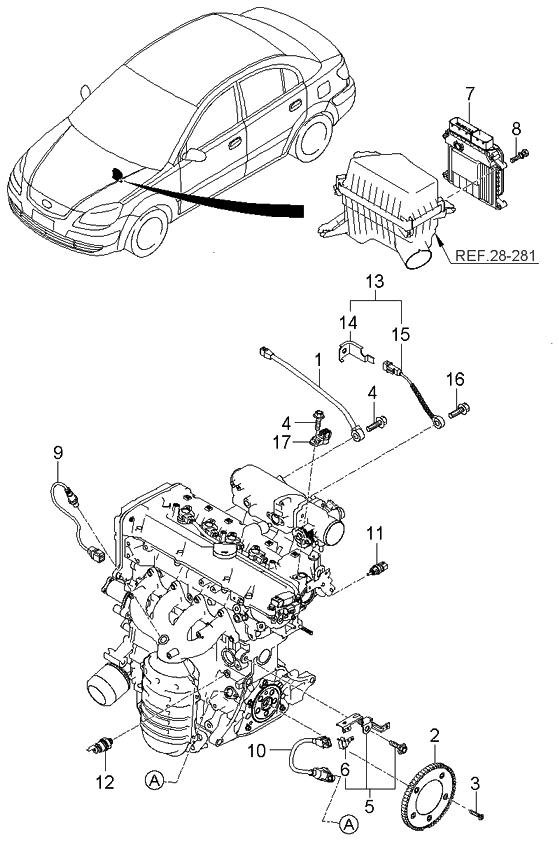 Kia 3911026BE7 Engine Ecm Control Module