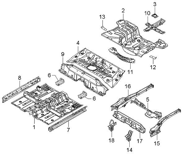Kia 655721G000 Reinforcement-Rear Floor SPEEDOMETER 655721G000 Kia Reinforcement-Rear Floor SPEEDOMETER