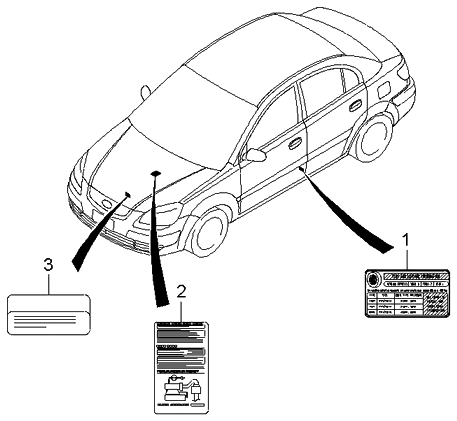 Kia 3247038000 Label