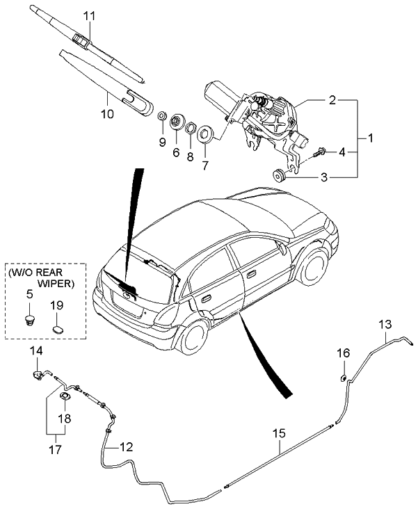 Kia 9894027300 Cover-Rear Washer BLAN